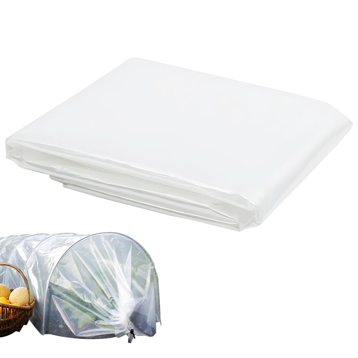 2 m x 3 m Bache Plastique pour Serre de Jardin Mini Bache Transparente Exterieur Serre 3x2m, Blanche Film Tomate Tunnel Bassin Polyéthylène Clair, Protection Convient pour Jardin Plantes Légumes Serre