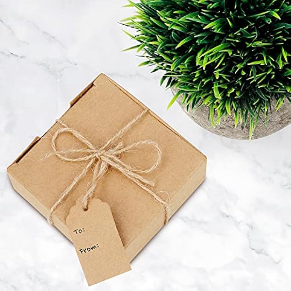 Подарочные этикетки Belle Vous (1000 шт.) - 4,45 x 2,41 см Этикетки из крафт-бумаги DIY save the labels, hang tags, name tags - мини коричневые этикетки для свадьбы, дня рождения, вечеринки