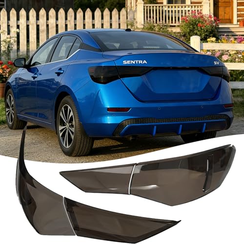 STSEV01 Taillight Cover Trim Fit for Nissan Sentra 2020-2025 Accessories S/SR/SV Tail Light Smoked Black Style Rear Lamp Protective Guards Exterior Decoration