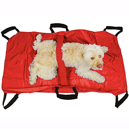 110 kg - Anti-morsure - Pliable - Avec 6 poignées - Pour animaux de compagnie en cas d'urgence - 120 x 74 cm - Pliable - Aide au transport pour chien avec poignée - Anti-morsure et traverse de