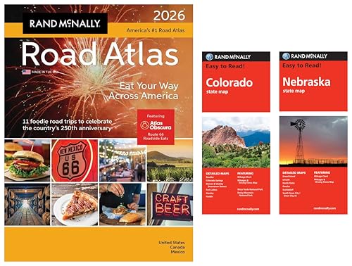 2026 Road Atlas with Easy to Read Colorado & Nebraska State Maps