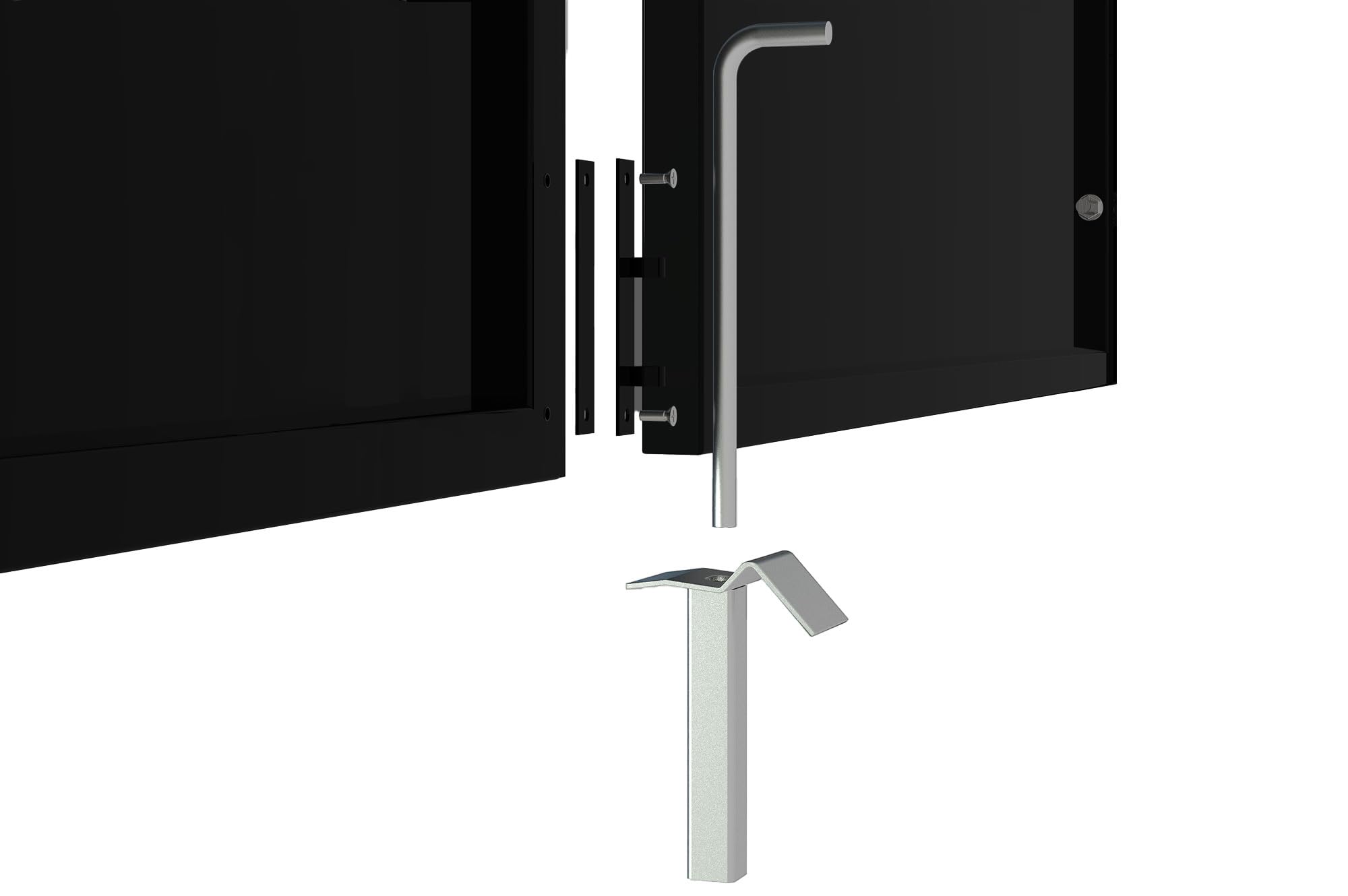 Casanoov Portail acier battant 3m NALI H.160cm Noir mat