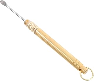 BCOATH Portable Titanium Alloy Ear Wax Tool Lightweight Cleaner with Ring and Reusable Ear Spoon for Ear Cleaning