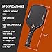 V7 Pro Pickleball Paddle – 3K Raw Carbon Fiber, 16mm Core, Lightweight 8oz – Pickle Ball Paddles for All Skill Levels with 3D Grip, Large Sweet Spot – Black