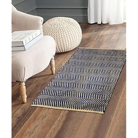 The Home Talk Jute Hemp Cotton Chevron Area Rug | Handcrafted Traditional Rugs | Braided Carpet | Natural Shag Rugs for Entryway Bedroom, Home Décor, Dining Room | Eco-Friendly | 2’ x 3 Cover
