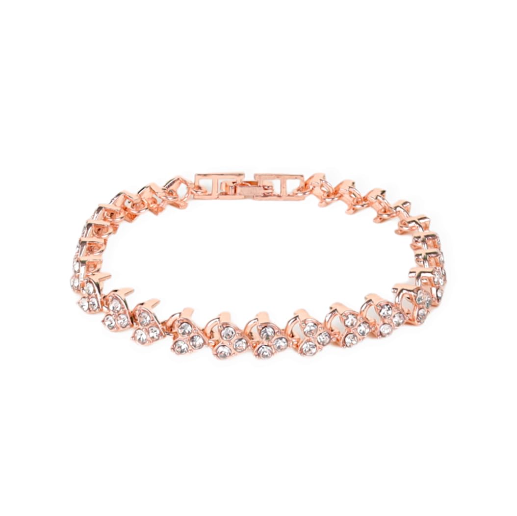 Bling Queen Womens Rose Gold Heart Tennis Bracelet Inlaid With Cubic Zirconia,Latest Collections,Trendy For Womens,Designer Bracelet,Ladies Bracelet,Dainty Girls(Rose Gold) (B09LS4Q5DR) Amazon Price History, Amazon Price Tracker