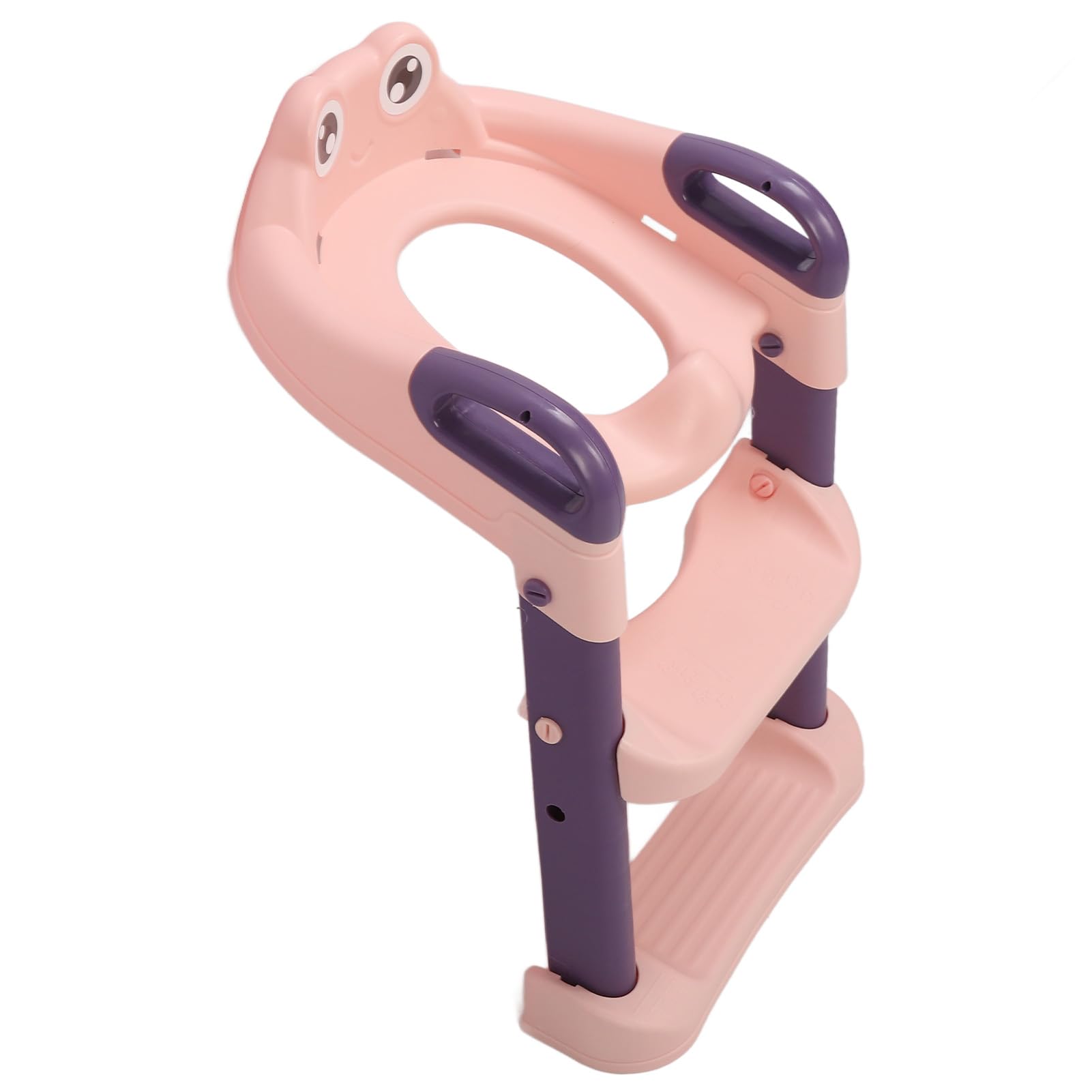 Asiento de Escalera para Inodoro de Entrenamiento para Ir Al Baño, Taburete Ajustable Antideslizante para Niños, Diseño de Dibujos Animados Portátil, 1 Unidad (Rosado)