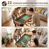 SPORTNOW mini baby-foot 22 joueurs, hauteur de 71 cm photo 4