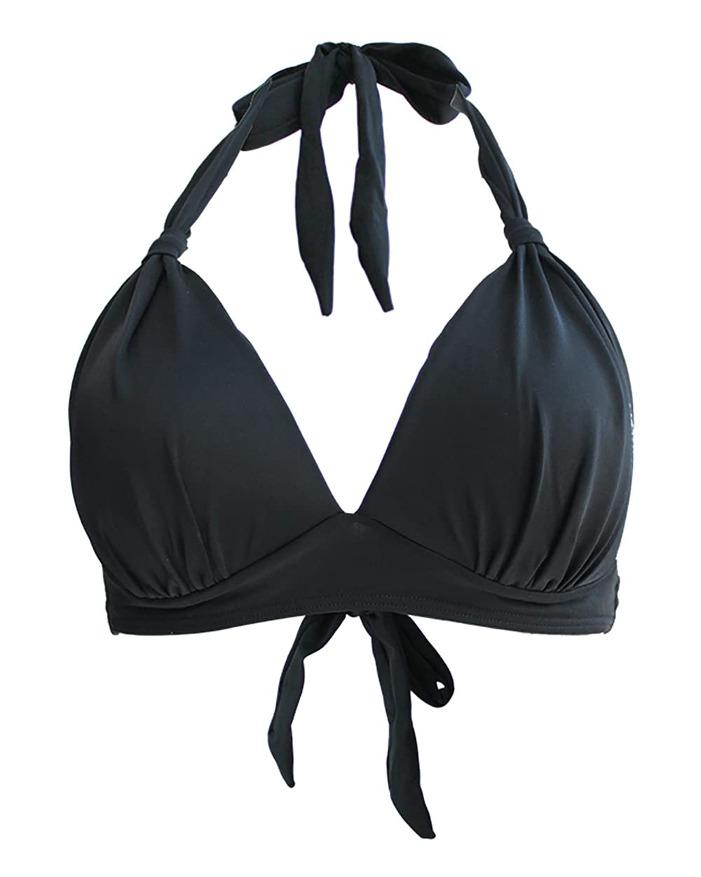 Viloree Essentials Costume da Bagno Bikini con Allacciatura al Collo e Supporto Leggero Donna Nero-3 S