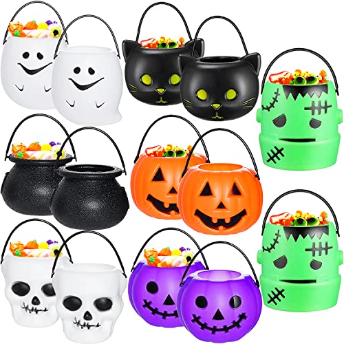 14 Pieces Halloween Candy Bucket,Mini Halloween Candy Holder,pump...