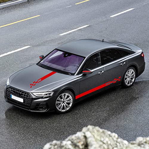 Bilisin 5 Pieces Vinyl Car Side Sticker Long Stripe Auto Racing Sport Body And Roof Hood Decal Decoration For All Cars Suv Truck Off-Road Vehicles Bi014 Red #TOP2