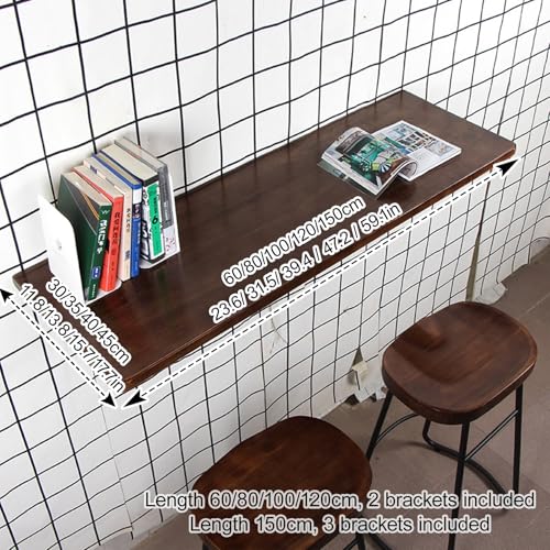 Table pliante murale cuisine et balcon en bois véritable