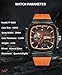 TEARTRACE Mens Watches Unique Fashion Casual Watches for Men Analog Digital Luminous Chronograph Multifunctional Sprot Quartz Wrist Watch with Silicone Strap Elegant Gifts for Men（Orange）