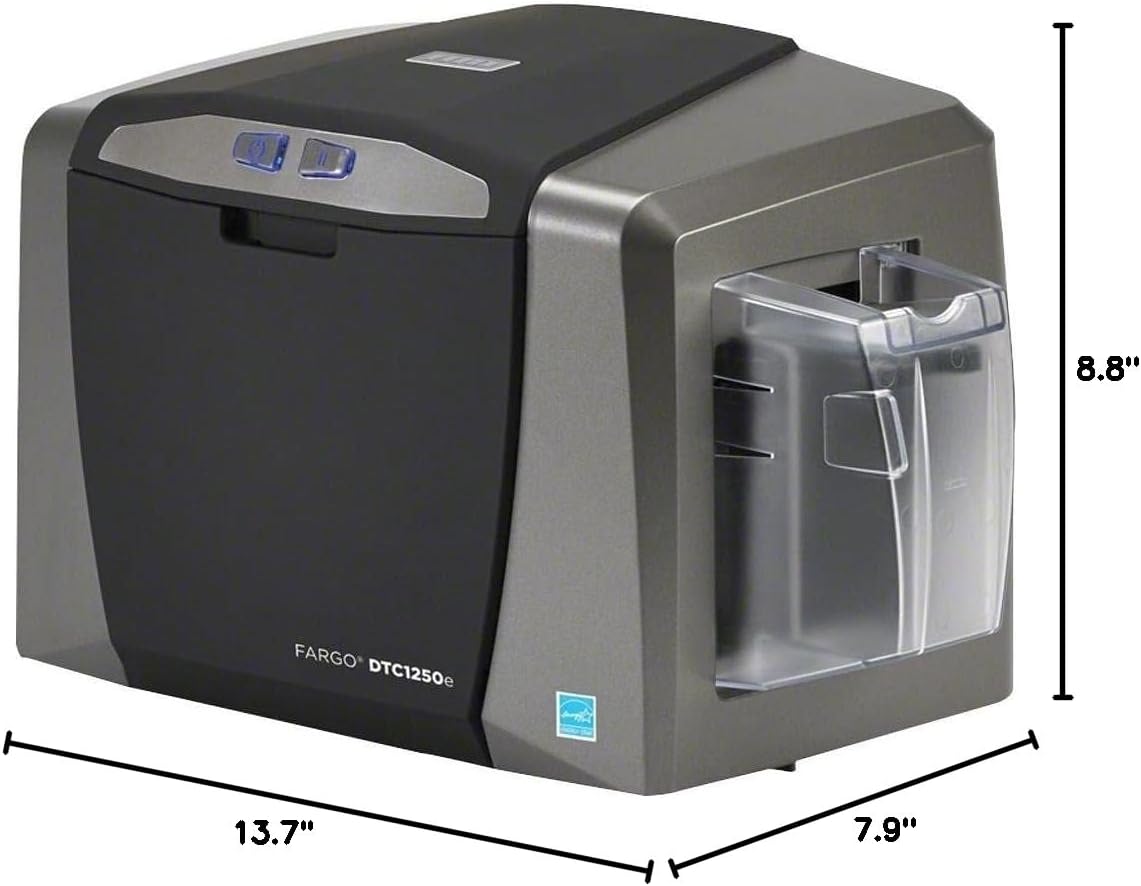 Fargo DTC1250e Single Sided Desktop Dye Sublimation/Thermal Transfer Printer - Color - Tabletop - Card Print - USB