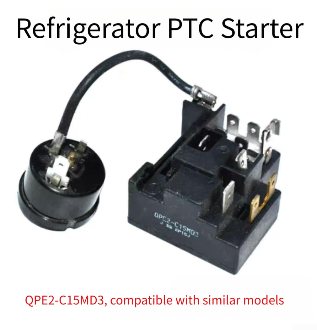 para relé Arranque para ptc 4.7 Ohm 1 Pin para Compresor de Nevera con Protector Sobrecarga Repuesto QP2-4.7