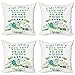 ABAKUHAUS Aptitude Lot de Housses de Coussin en 4 pièces, Phrase Positive Vie, Impression Numérique Recto-Verso Moderne, 45 cm x 45 cm, Multicolore