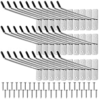 KeaJuidy 30pcs Wall Mounted Hook Heavy Duty Metal Single Hooks Home Storage Organizer Hanger Stainless Steel Hook Garage Hooks Tool for Garage Shop Retail Office Kitchen Store Display (6in/15cm)