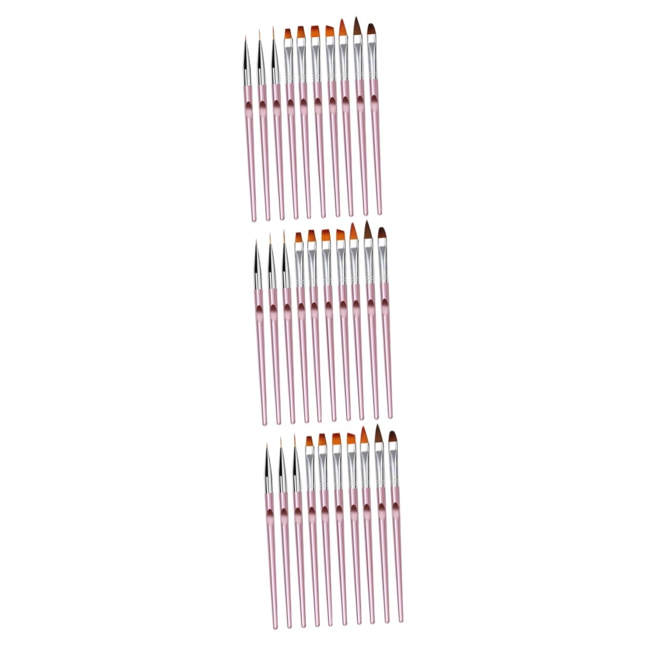 Healvian 30pezzi Pennelli Per Nail Art Cristallo Strumenti Per Manicure Professionale e Fai Da Te Con Manico Lungo Rosa Oro Per Decorazioni Unghie e Dotting Pen Per Uso Salone e Casa