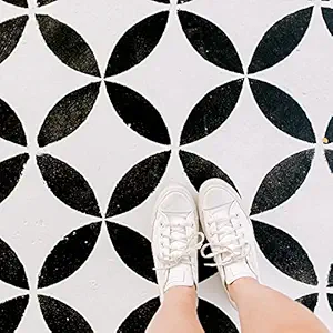 Reusable Tile Stencil 12x12 (2 Pack) | Large Floor Stencils for Painting Floors 12x12 | Wall Stencils | Concrete Stencils for Patio | Boho Stencil | Paint Stencils for Walls and Floors (Modern)
