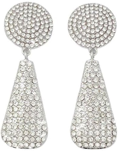 18K Gold Plated Crystal & Cubic Zirconia Drop Earrings for Women, Sparkling Rhinestone Statement Dangle Earrings for Party, Wedding, and Evening Wear