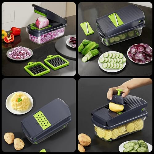 Cortador multifuncional 15 en 1 para verduras con contenedor miniatura 3