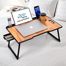 Etekcity Study Table Bed Table Premium Laptop Table/Foldable and Portable Wooden/Writing Desk for Office/Home/School (COTTED Wood 1)