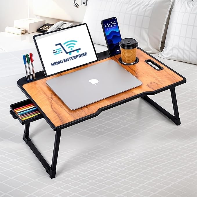 Etekcity Study Table Bed Table Premium Laptop Table/Foldable and Portable Wooden/Writing Desk for Office/Home/School (Wood)