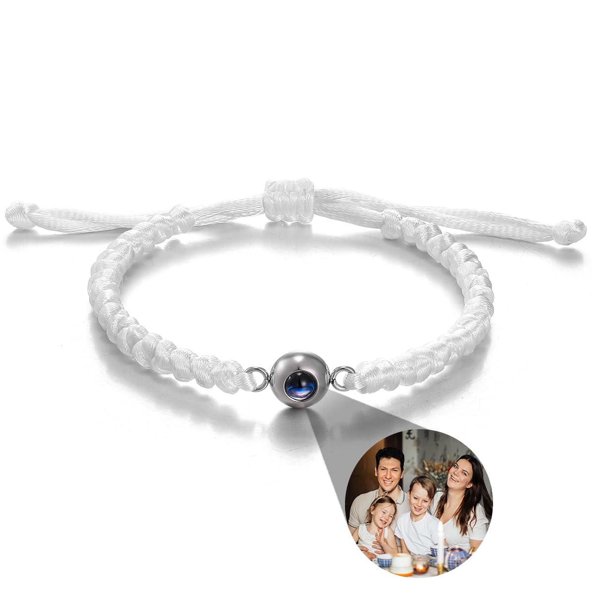 REEG Photo Projection Bracelet, Bracelet with Picture Charm, Bracelets for Women, Memorial Gift, Christmas Gifts, Thanksgiving Gifts, for Him/Her