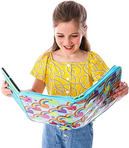 GirlZone Rainbow Jumbo Arts and Crafts Filled Stationery Pencil Case for Girls, Christmas Stocking Fillers for Kids and Gifts for 10 Year Olds Girls