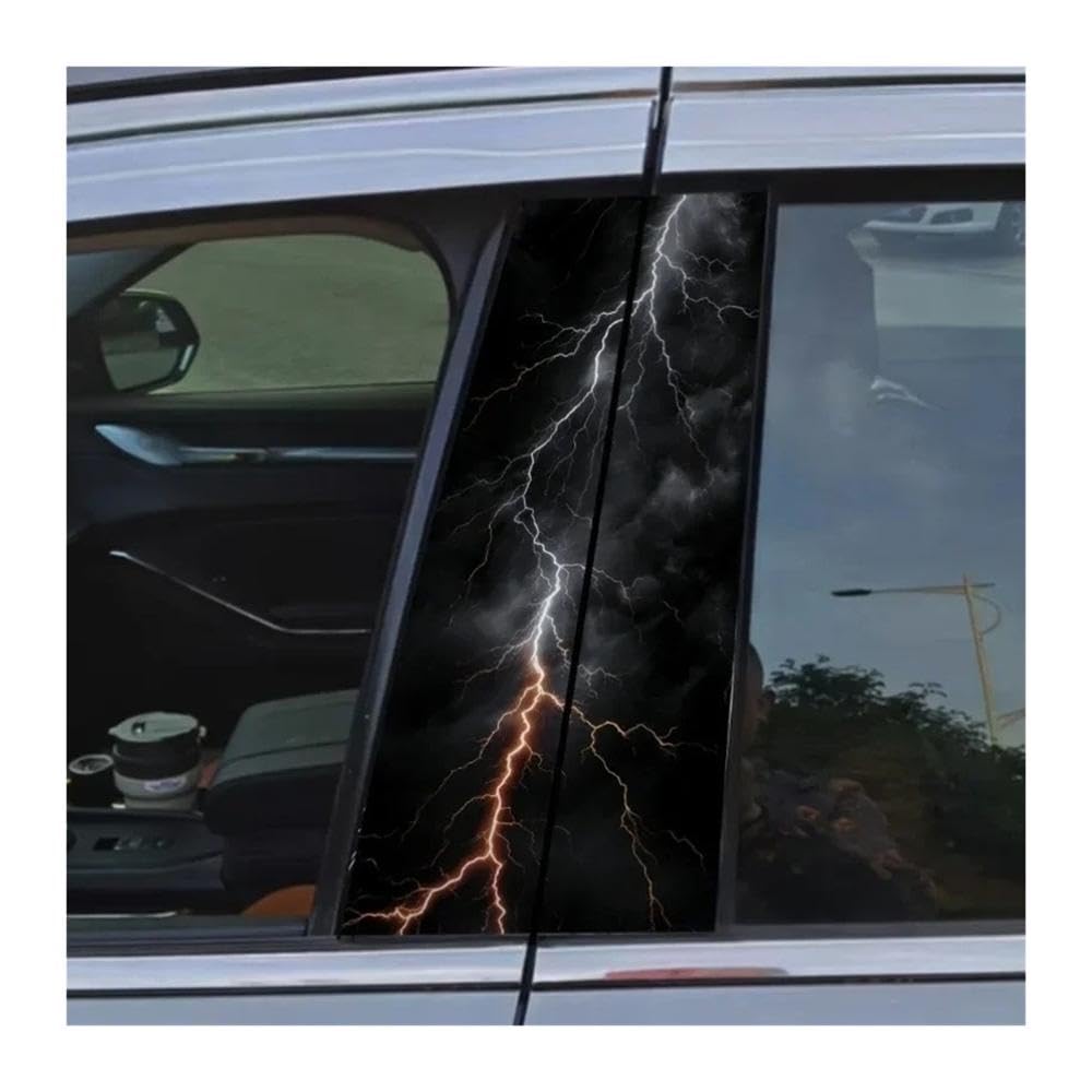 Bertdcx One Color Lightning Printed Pvc Automotive B-Pillar Decal Self Adhesive Auto Parts