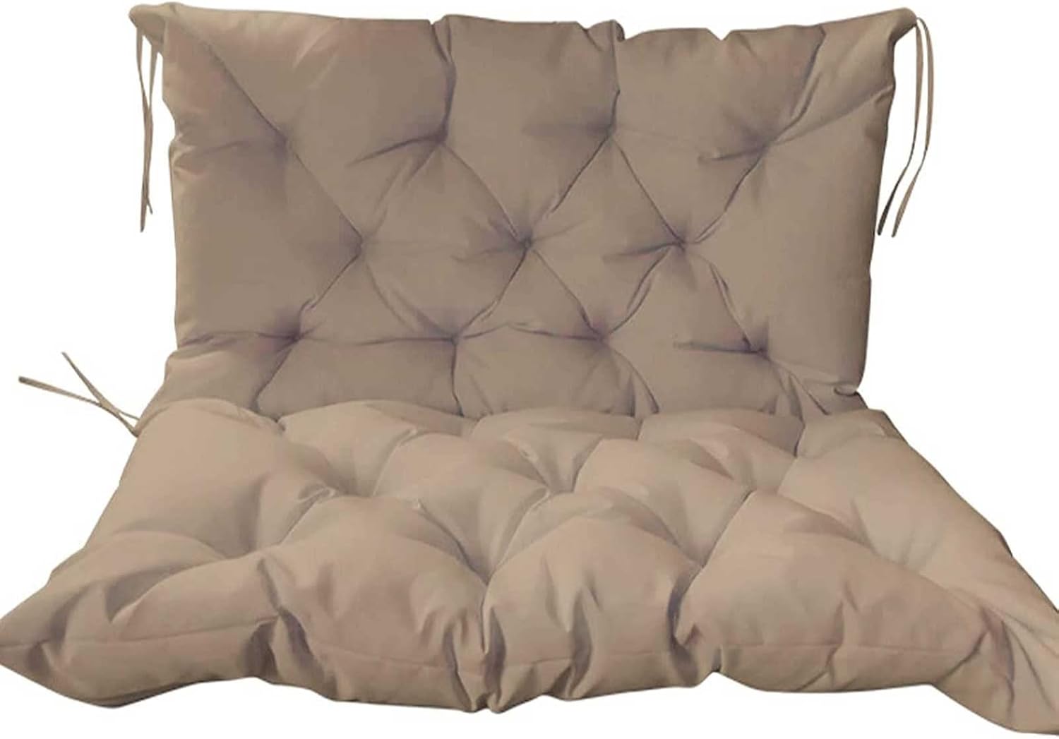 Patio Furniture Cushions,Swing Cushion/Outdoor Bench 2 or 3 Seat Cushion with Ties- Waterproof Non Slip Porch Bench Cushion (Khaki 47.3X39.4in)