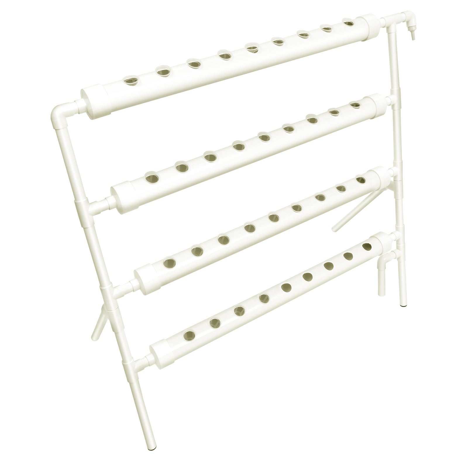 Système Hydroponique 36 Trous 4 Couches PVC, Kit de Culture avec Pompe à Eau 200L/H