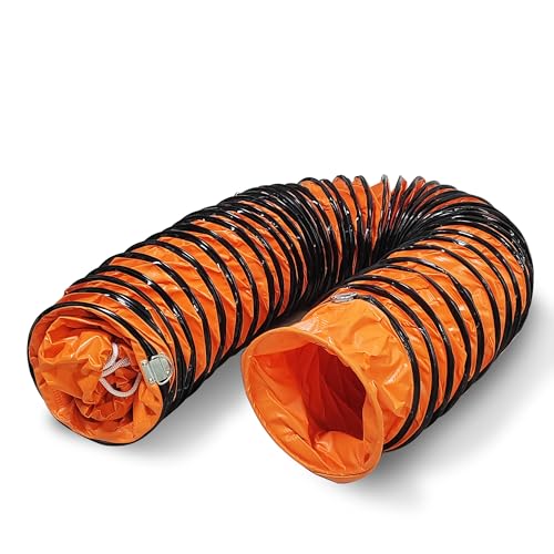 32FT Ducting Hose 8 Inch PVC Flexible Duct Hosing with Adjustable Rope for Utility Blower Exhaust Fan