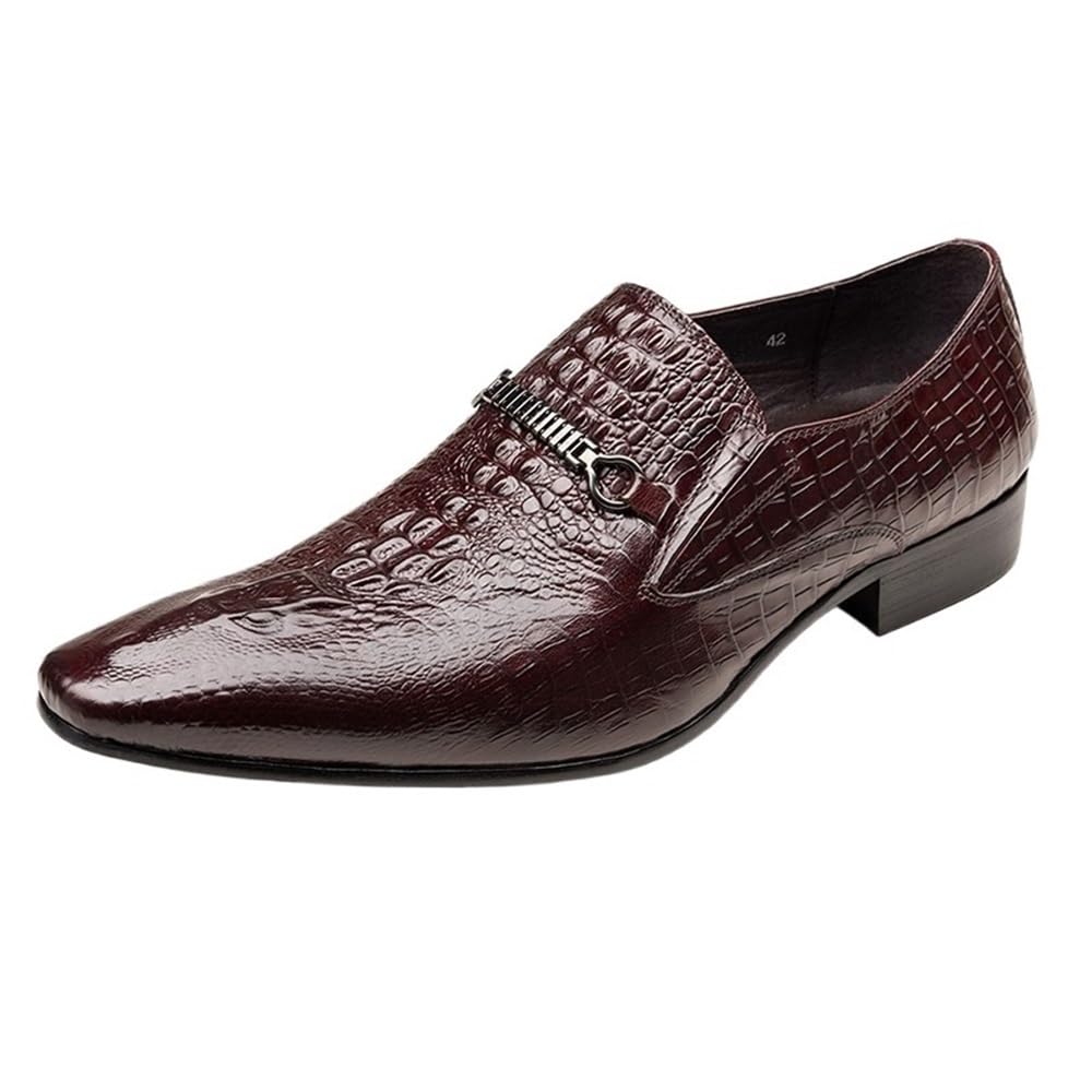 Mens Classic Oxford Derby Dress Shoes Pointed Toe Comfort Breathable Modern Metallic Accent Formal Shoes