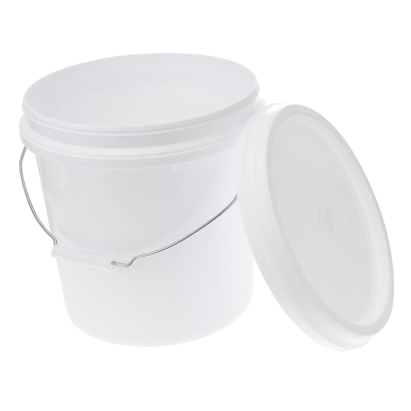 Mikinona Seau Hermétique en Plastique Blanc 10L, Seau Portatif Robuste pour Eau et Produits de Nettoyage, Usage Maison, 3 Gallons