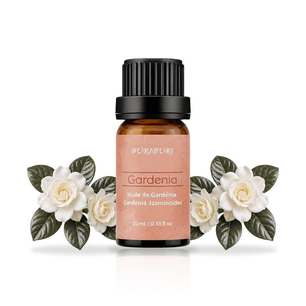 BURIBURI Gardenia Essential Oil, Sweet Floral Scent for Perfume 10ML