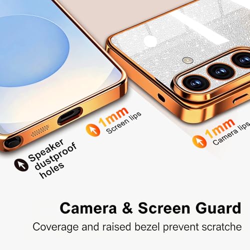 Image of Misscase for Samsung Galaxy S26 Case Compatible with MagSafe,Built-in Camera Lens Protector Full Protection Soft TPU Anti-Scratch Anti-Fingerprint Magnetic Glitter Slim Case Cover Orange