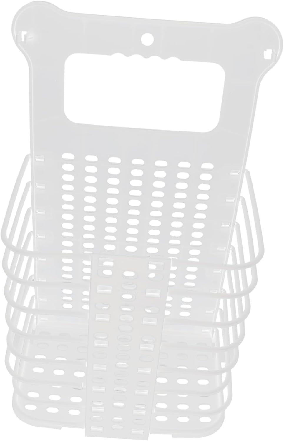 Alipis Foldable Wall Mounted Laundry Basket Large White Dirty Clothes Organizer with Hooks Space Saving Storage for Dorms Apartments Bathrooms