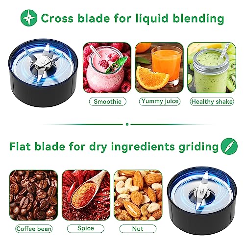 Abuler Personal Blender For Shakes And Smoothies 900W Smoothie Blender, 12 Pieces With 18 Oz(2.2Cups) *2 To-Go Cups, Smoothie Maker Bullet Blender For Protein Drinks, Spices, Bpa Free #TOP2