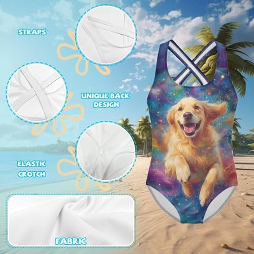 Image of One Piece Swimsuit Girls Cross-Back Bathing Suit 5-14Y Kids Swimwear Cute Swimsuits Sleeveless Bathing Suits