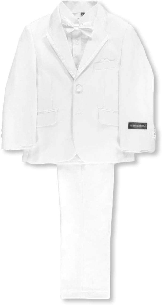 Kids World Big Boys' 5-Piece Tuxedo Suit Color: White Size: 4t