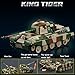 Jeamoc WW2 Military King Tiger Tank Building Block Set, 853 Pcs, Military Tiger WW2 Tank, with Soldiers, Compatible with Lego