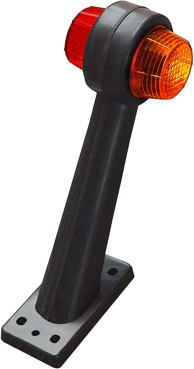 Indicatore di Gambo Laterale in Gomma Luce, Contorno Lampada 12v Compatibile per Camion roulotte Kenworth Peterbilt Freightliner Western Star Trucks semirimorchi Confezione da 4 (Ambra/Rosso)
