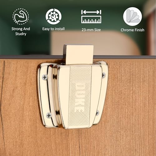 Image of DUKE Cabinet Lock Ultra Keys with Keys, 23mm Chrome Finish, Strong and Sturdy,MP-54 |Pack of 10|