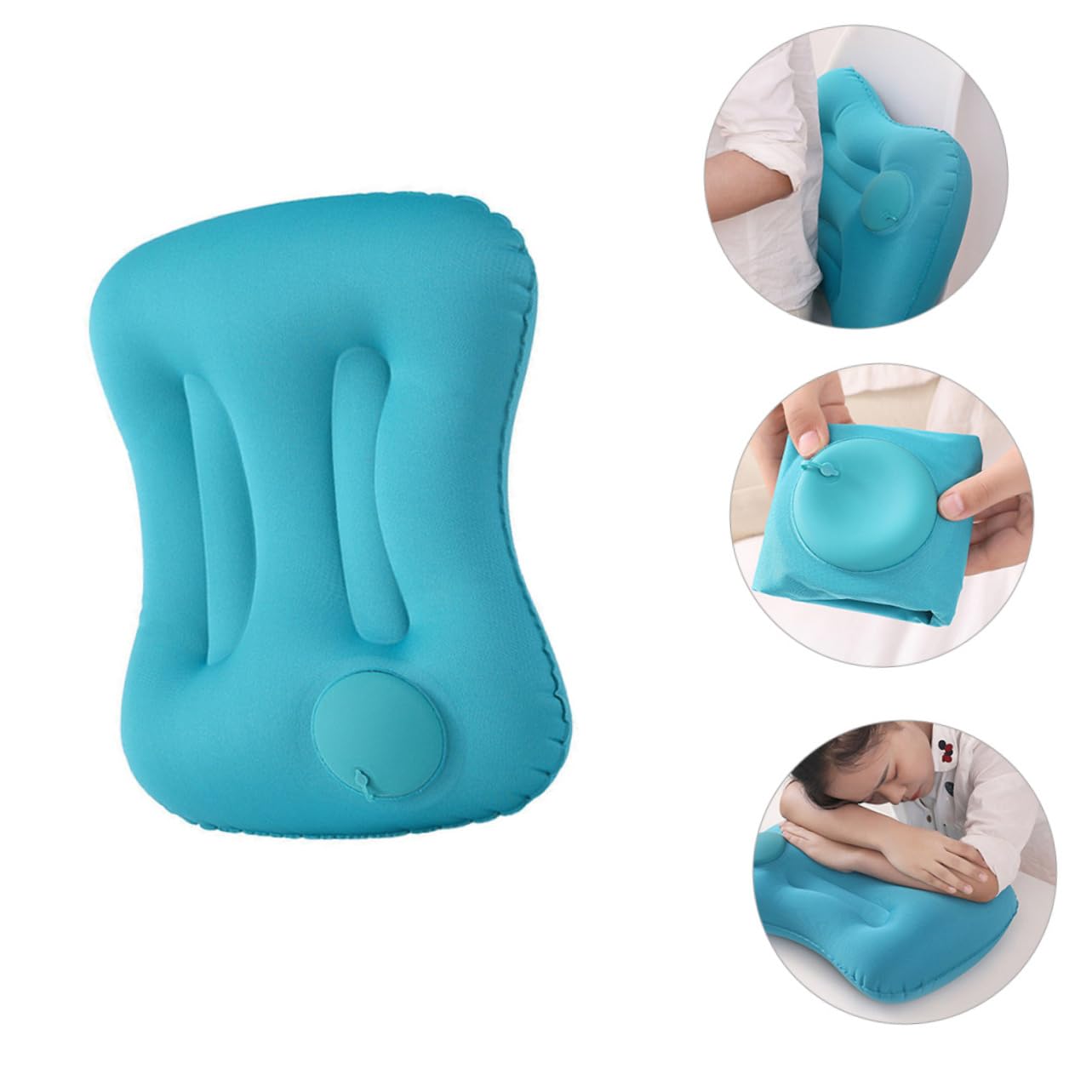 TOPBATHY 3pezzi Cuscino Gonfiabile Ergonomico Per Viaggio Cuscino Da Camping Materiale e Supporto Per Collo e Testa Pratico e Portatile Per Auto e Escursioni Peacock