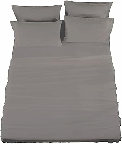 Raymond Waites Juego de sábanas de 4 piezas, rico en algodón, 400 hilos, gris oscuro, juego de sábanas matrimonial