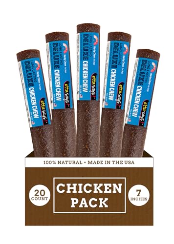 etta says! Deluxe Crunchy Dog Chews 7” Chicken - All Natural, Long-Lasting Chews - Made in The USA (20 Count Pack of 1)