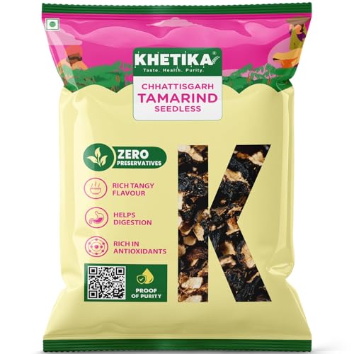 Image of Khetika Tamarind Seedless 200 grams, Whole Imli, Dry Tamarind, Tasty & Tangy Flavor, No Artificial Color, Rich in Antioxidants, Hygienically Sealed, Naturale | Whole Imli, Tasty & Tangy Flavor, No Artificial Color, Rich in Antioxidants, Hygienically Sealed