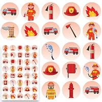 Firefighters Stickers - 800Pcs fire Department Fireman and Firetruck Stickers for Kids, Party Favors, Party Decorations and giveaways