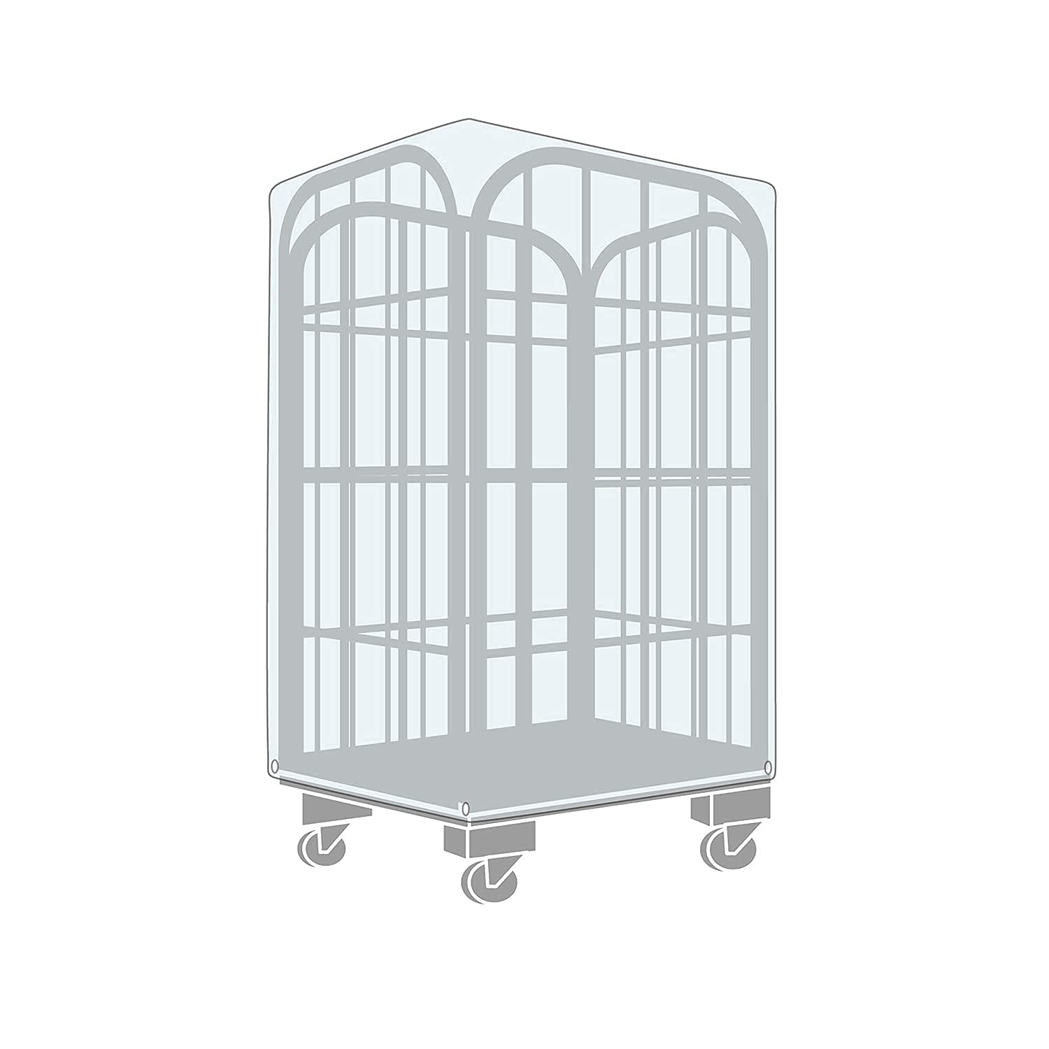 Housse de protection pour bac à roulettes et chariot - Housse de protection en treillis - Convient à un usage alimentaire - Pour l'industrie et le commerce - 73 x 83 x 140 cm (l x p x h) - Sans